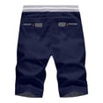 thumbnail image 3 of Boyscolos Men's Shorts Casual Classic Fit Drawstring Summer Beach Vacation Training Shorts with Elastic Waist and Pockets Dark Blue 4XL, 3 of 5