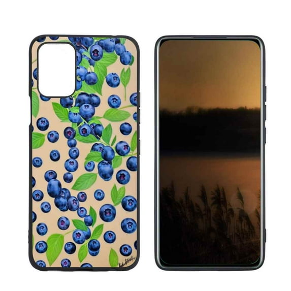 Blueberry Phone Case, Degined for LG Q52 Case Men Women, Flexible Silicone Shockproof Case for LG Q52