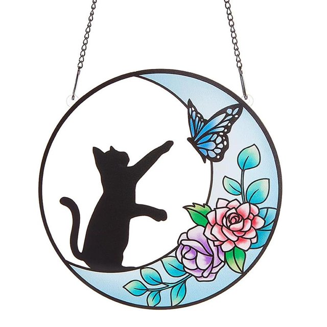 La luna pintó los paneles del vitral Suncatchers, ornamento acrílico del colgante de pared de la ventana para el dormitorio Liv