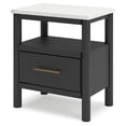 thumbnail image 3 of Signature Design by Ashley Cadmori Nightstand with Light and Wireless Charging, Black/White, 3 of 9