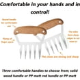 thumbnail image 3 of Jinsinto 2 Piece Meat Grinder, Stainless Steel Meat Grinder, Roast Chicken Meat Grinder (Log Handle + 304 SST, Brown), 3 of 4