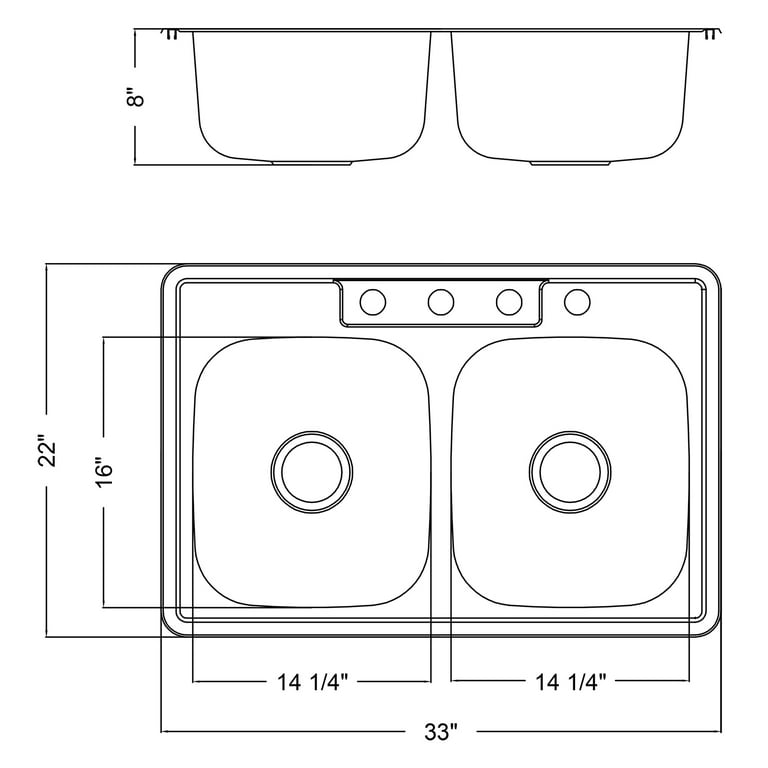Magnus Sinks 33-in x 22-in 20 Gauge Stainless Steel Double Bowl Kitchen Sink Magnus Sinks 33-in x 22-in 20 Gauge Stainless Steel Double Bowl Kitchen Sink