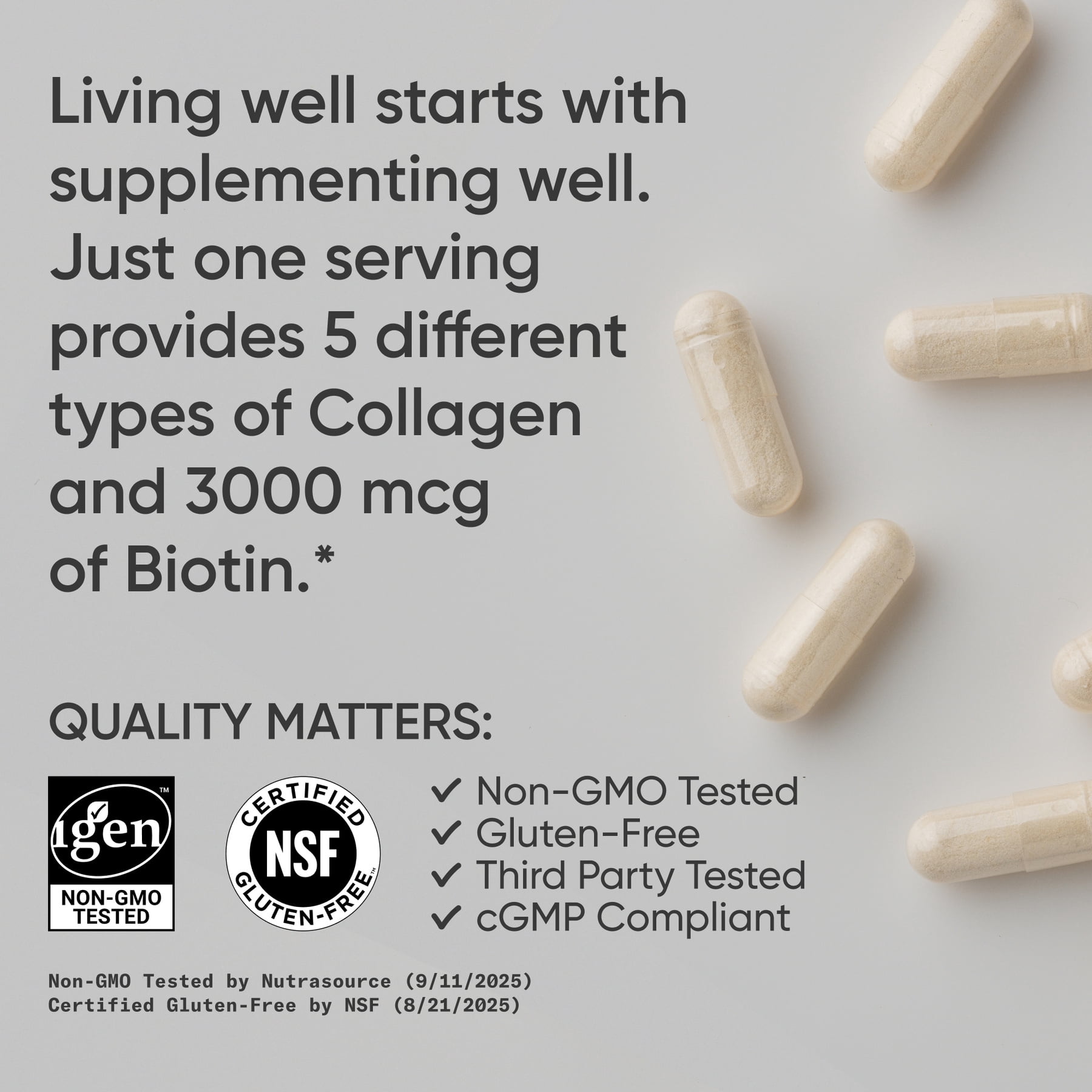 Multi Collagen Complex + Biotin 3000mcg (90 capsules)