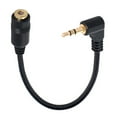 thumbnail image 2 of JSER 90 degree right angled 3.5mm 3poles Audio Stereo Male to Female Extension Cable, 2 of 7