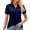 Navy #13, variant on KDDYLITQ Polo Shirts for Women Short Sleeve Solid Color Dressy Shirts V Neck Collared Summer Tops Golf Business Comfy Athletic Blouses Light Purple 2XL