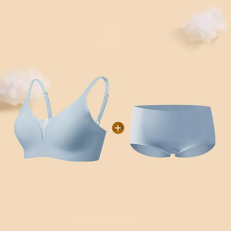 Wancir Bra and Panty Sets for Women Seamless Bralettes Lingerie Sexy Sets Comfortable Sports V Neck Bras Seamless Flat Panties Sets