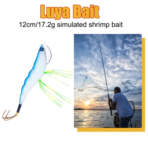 Señuelos de pesca de simulación de camarones de madera 12 cm 17,2 g aparejos de pesca de cebo artificial