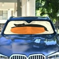 thumbnail image 4 of Yayeee Car Windshield Sun Shade Universal Fit Front Visor Protector, Black Cat Orange Ball, 4 of 8