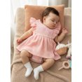thumbnail image 5 of BemeyourBBs Newborn Baby Girl Summer Clothes Cotton Linen Romper Dress Cute Bow Embroidered Ruffled Trim Crew Neck Flying Sleeve A Line Dress, 5 of 9