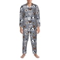 thumbnail image 3 of Balery Cute Dog Faces Pijama para Hombre de Dos Piezas con Manga Larga, Conjunto de Dormir y Descanso Suave con Bolsillos-X-Large, 3 of 7