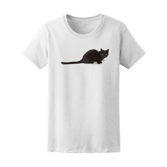 Black Cat With Bell Lying Tee Women's -Image by Shutterstock