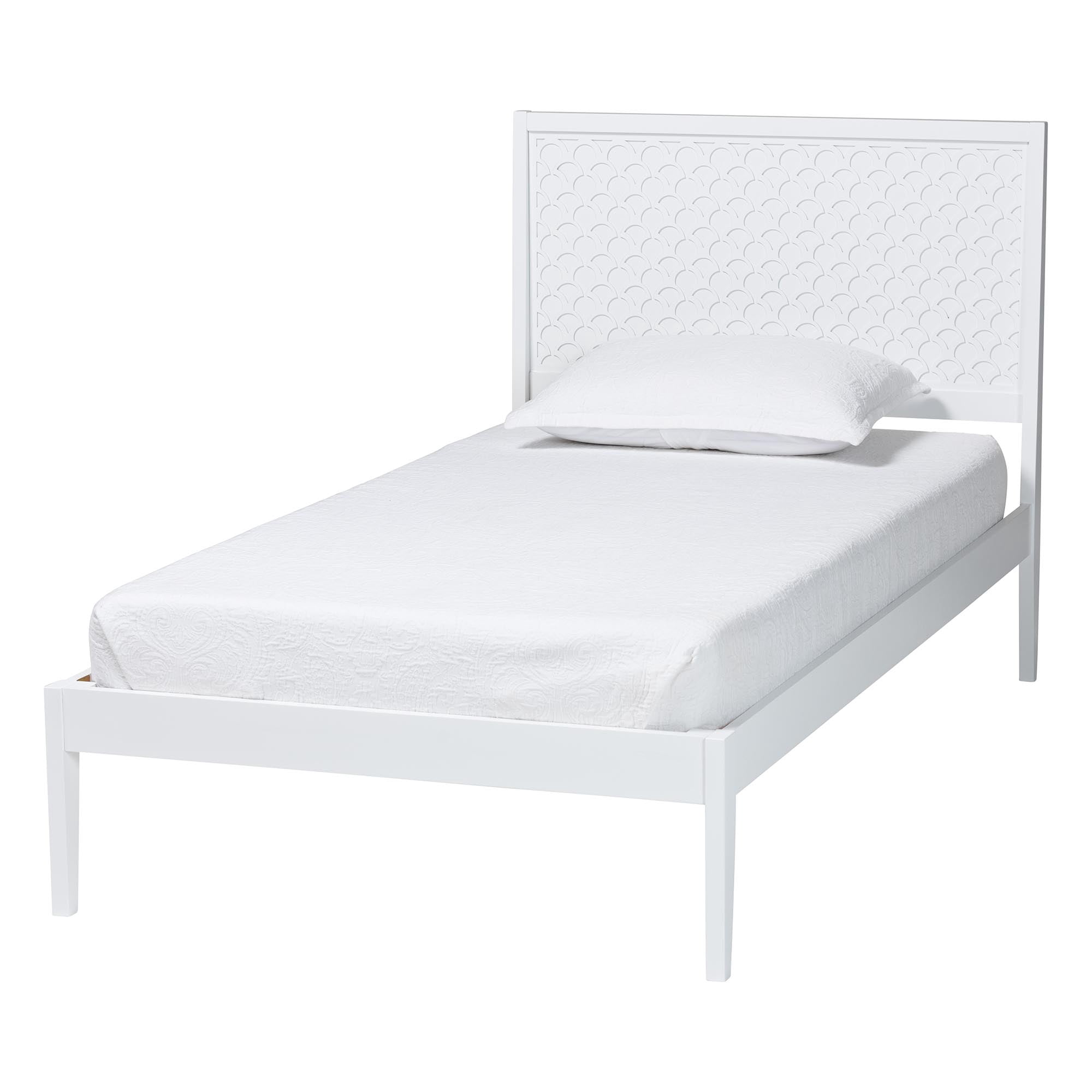 Baxton Studio Lara Modern Bedroom Set, 3-Piece, Twin, White