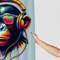 thumbnail image 3 of Orinice Chimpanzee with Headphones and Sunglasses Bathroom Decor Set, Colorful Luxury Graphic Print Stylish Shower Curtain Set with Hooks, Home Bath Decoration, Various Sizes, 3 of 7