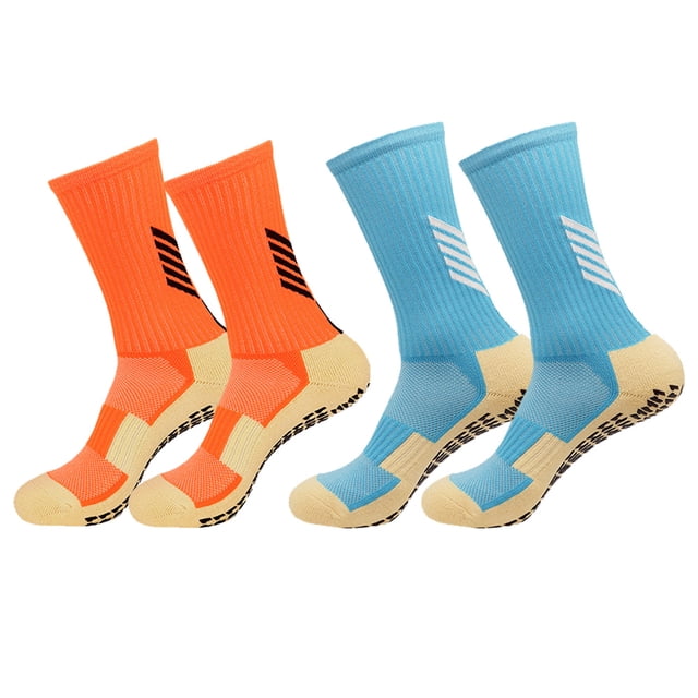 2 pares de calcetines deportivos antideslizantes con agarre de goma antideslizante para fútbol, rugby, baloncesto, correr, yoga