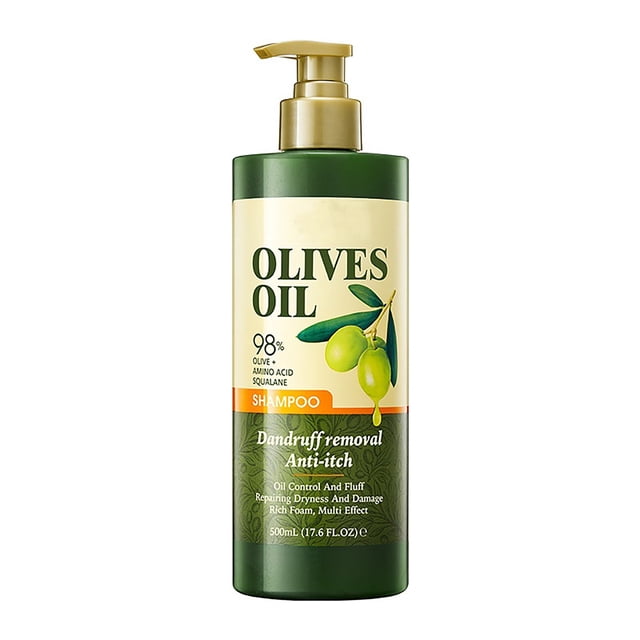 Champú Champú para el cabello Aceite de oliva Champú nutritivo anticaspa Hidrata y revitaliza el cuero cabelludo seco con picazón 500 ml(Buy 2 Save 10%)