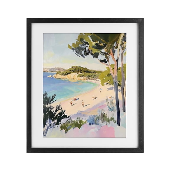 Stupell Industries Coastal Amalfi Coast Beach Escape Black Framed Print Under Glass, 13 x 16, by The Prints Vibe