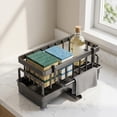 thumbnail image 4 of Bxaolu Stainless Steel Sponge Holder with Kitchen Sink Storage Rack Countertop Organizer for Dishcloth Soap Brushes Space Saving Kitchen Rack - Black, 4 of 6