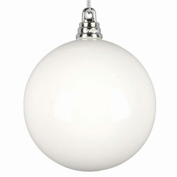 Vickerman MT250311W 3 in. Enamel Ball Ornament, White - 12 per Bag