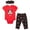Minnie mouse, red / black, variant on Pixar Toy Story Jessie Bullseye Newborn Baby Girls Bodysuit Pants and Headband 3 Piece Outfit Set Newborn to Infant