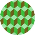 thumbnail image 1 of Ahgly Company Machine Washable Indoor Round Transitional Green Area Rugs, 6' Round, 1 of 7