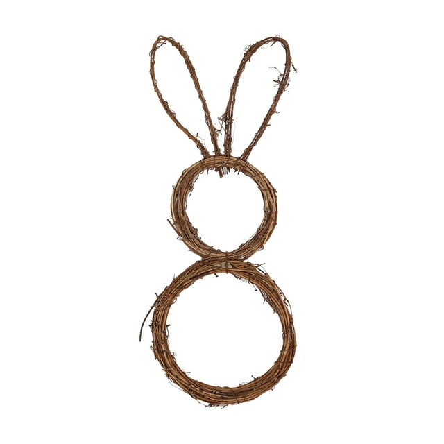 Guirnalda de conejo de Pascua con colgante de ratán para fiesta, granja y jardín. M