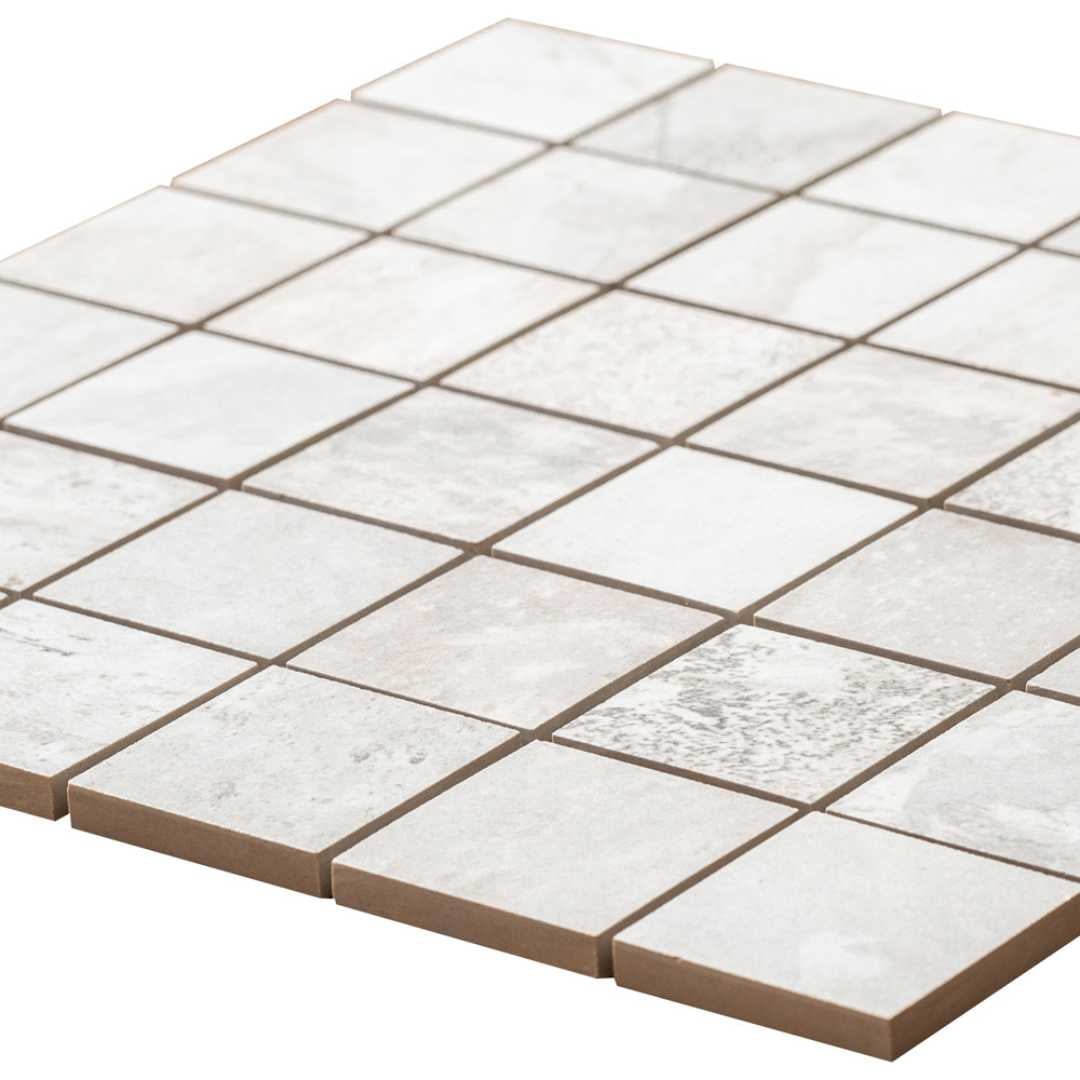 The Tile Life Wells Stone Slate 2" x 2" White Porcelain Mosaic Tile, Case of 11