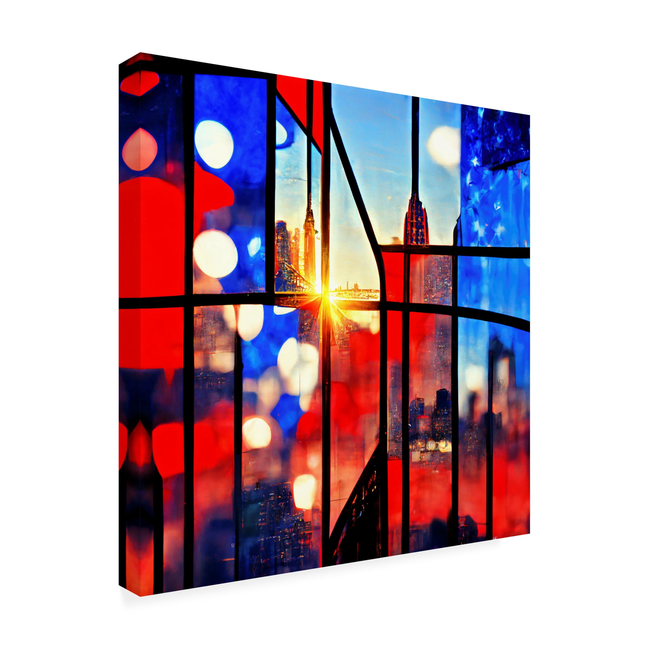 Canvas Wall Art - Ray Heere 'New York 7' Wall Art for Living Room, Bedroom, or Office Décor by Trademark Fine Art - 35 x 35 Inches