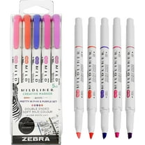ZEBRA Mildliner Creative Marker Highlighter Pens - Double Ended - Pretty in Pink and Purple Set