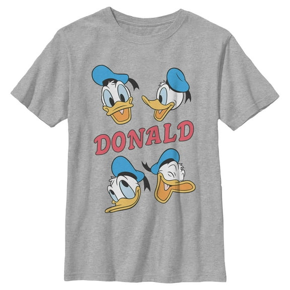Boy's Mickey & Friends Donald Duck Faces  Graphic Tee Athletic Heather Medium