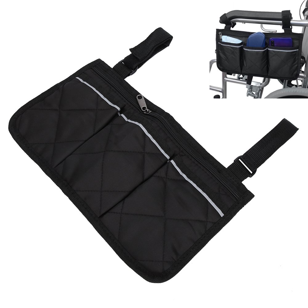 Mgaxyff Wheelchair Bag Pouch Pockets Large Capacity Hanging Bag Storage