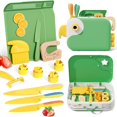 thumbnail image 1 of Herramientas de cocina Montessori Lullulii para niños pequeños, cuchillos para cocinar de verdad, juego de cuchillos con caja de almacenamiento, cuchillos seguros para niños, juego de corte para niñas, 1 of 8