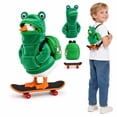 thumbnail image 4 of 7 Inch Desk Goose Outfits,Frog Hoodie Outfit Set For 7 Inch Porch Goose, Includes Mini Backpack & Skateboard, Tabletop Mini Porch Goose Statue Decor Accessory Costume, 4 of 5