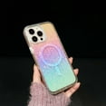 thumbnail image 3 of Compatible With iPhone 11 Transparent Colored Plating Diamond Pattern Magnetic Case, Luxury Bling Glitter Protective Bumper Hard PC &TPU Shockproof Anti-fall Rugged Phone Cover Case,D, 3 of 7
