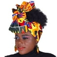 thumbnail image 2 of XIAOHUAGUA Fashion African Head Scarf And Warrings 2 Pieces Women Headwear Wax Ankara Hairband, 2 of 4