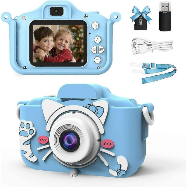 Kids Camera Toys For 3-9 Year Old Boys Girls, Children Hd Selfie Digital Video Camera For Toddler, Perfect Christmas Halloween Birthday Gift With 32gb