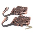 thumbnail image 2 of 2pcs Rose Pattern Vintage Zinc Alloy Drapery Curtain Holdbacks Tieback Hooks (Red Copper), 2 of 7