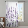 thumbnail image 4 of Purple Lavender Sheer Curtains 45 Inches Long, Spring Botanical Garden Florals Motifs Light Filering Curtains, Breathable Simi Curtain Privacy Drapes for Kitchen Bathroom Small Window Treatment, 4 of 9