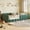 Green, variant on Full Size Velvet Upholstered Floor Bed, Low Profile Floor Bed Frame with 14.8" Guardrail, Soft Foam Padded Platform Bed, Modern Bedroom Bed Frame, Pumpkin Orange