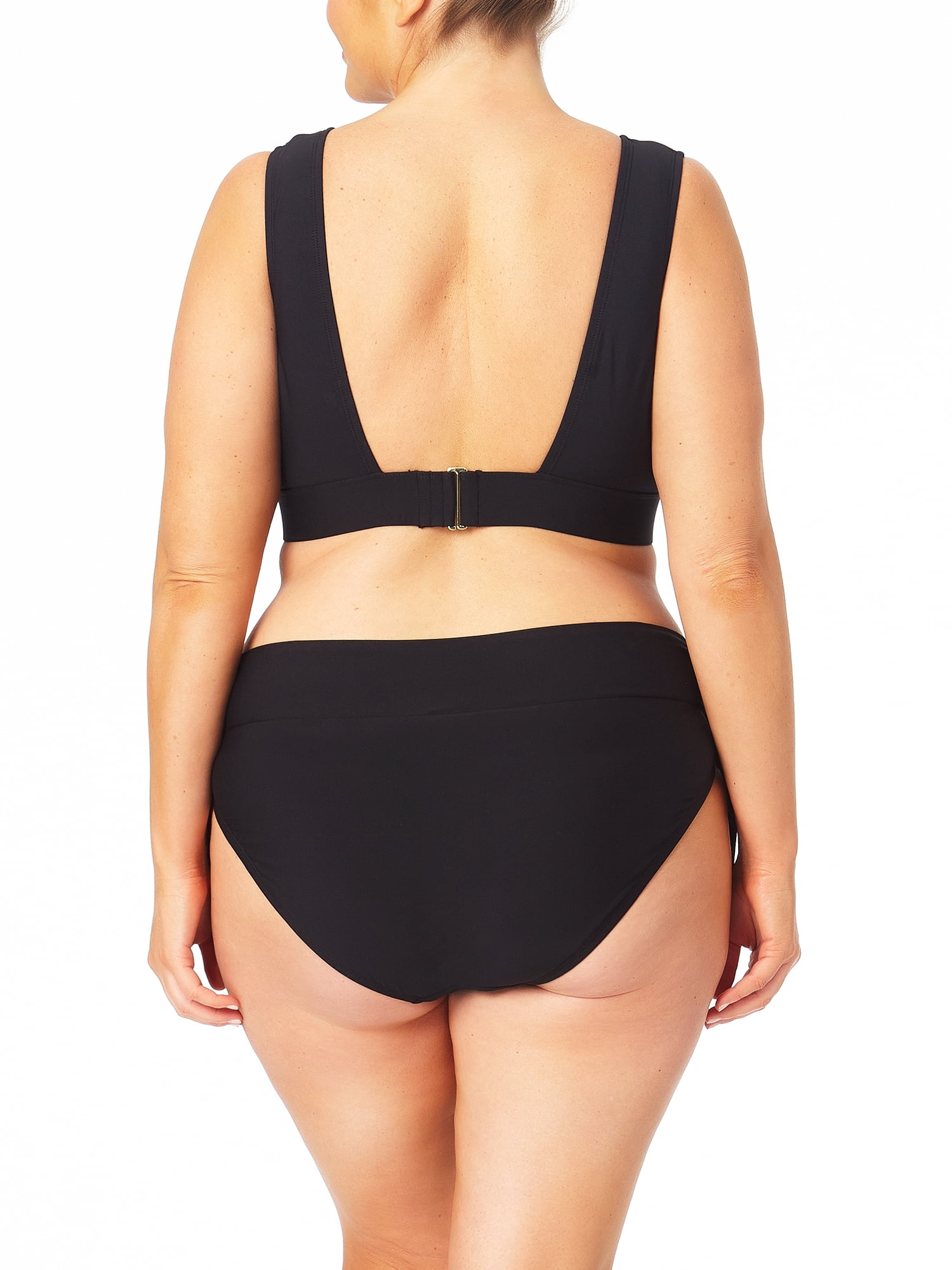 Time and Tru Women's and Women's Tie Front Bikini Swim Top with Wide Straps