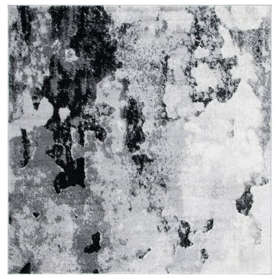 SAFAVIEH Adirondack Ladonna Abstract Area Rug, Grey/Black, 6' x 6' Square