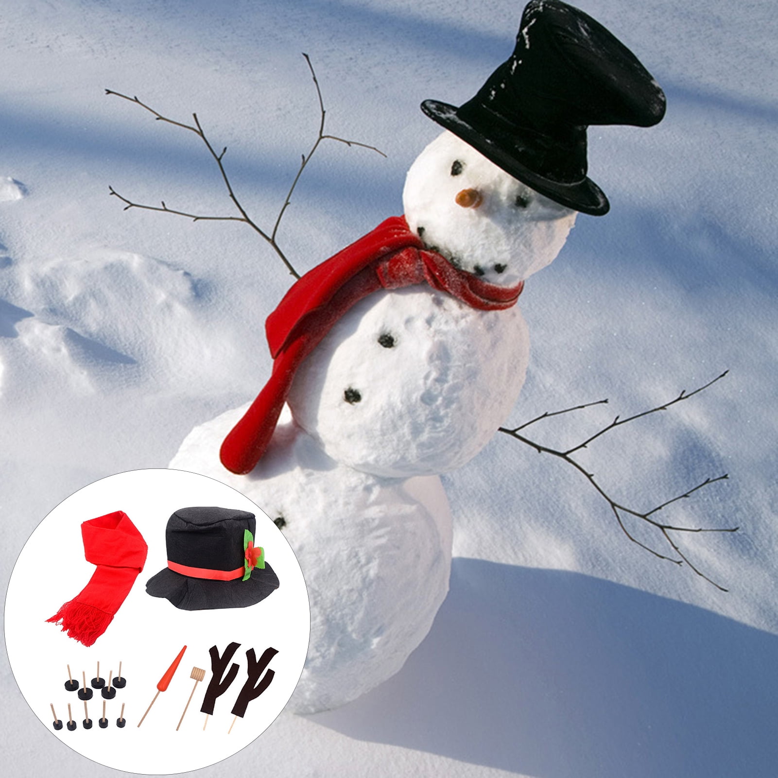 Snowman Décor with Hat & Scarf Set, 12.25 & 15.25