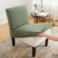 thumbnail image 2 of Topchances Slipper Chair Slipcover Stretch Armless Chair Protector Accent Chair Cover Elastic Spandex Modern Solid Home Decor, Cyan, 2 of 9