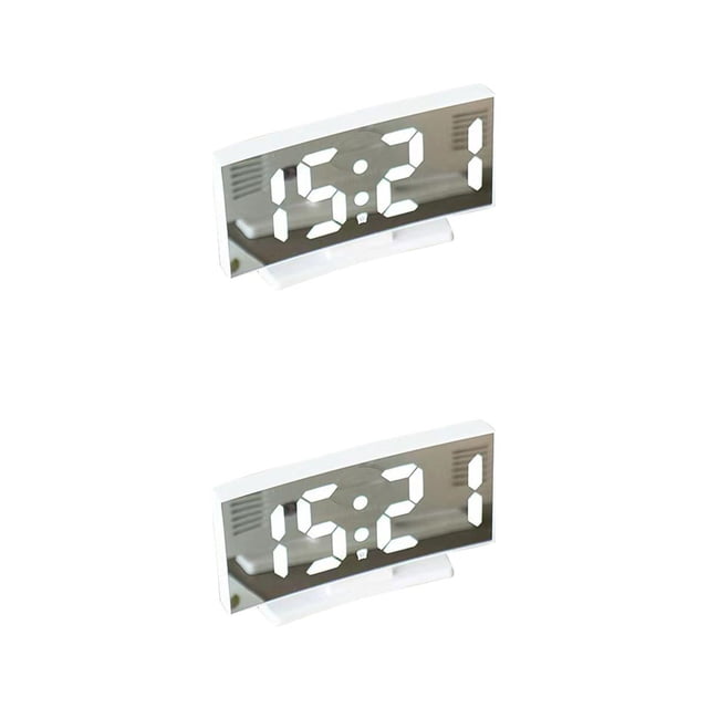 Despertador LED Matsuzay Pantalla Grande Curva Decoración Ajustable para Dormitorio Sala de Estar Luz Blanca/Blanca 2Conjunto
