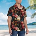 thumbnail image 3 of Fotbe Rose Flowers Camisa Hawaiana para Hombre Unisex – Camisa Casual de Verano con Botones de Manga Corta de Algodón y Lino,Medium, 3 of 7