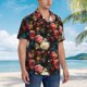 thumbnail image 3 of Fotbe Rose Flowers Camisa Hawaiana para Hombre Unisex – Camisa Casual de Verano con Botones de Manga Corta de Algodón y Lino,Small, 3 of 7