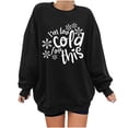 thumbnail image 2 of 2023 Chandail en Molleton Oversize pour Femmes Imprimé Ample Col Rond Manches Longues Polaire Chandail Ample Tops pour Femmes, 2 of 8