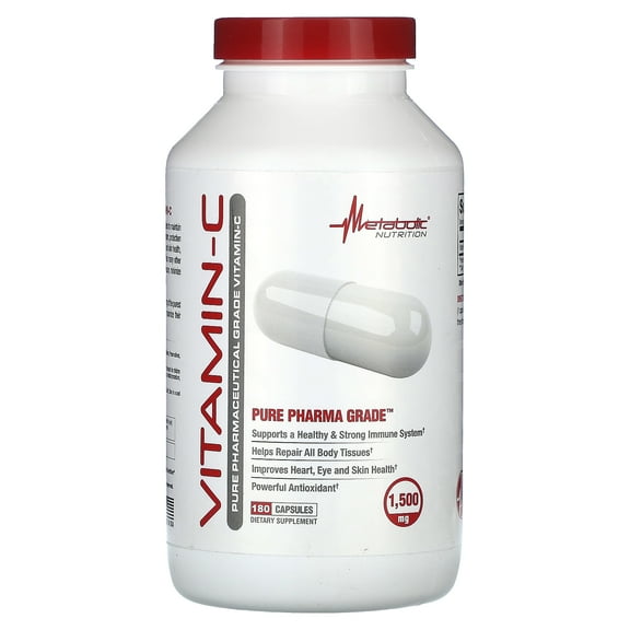 Metabolic Nutrition Vitamin-C, 180 Capsules (750 mg per Capsule)