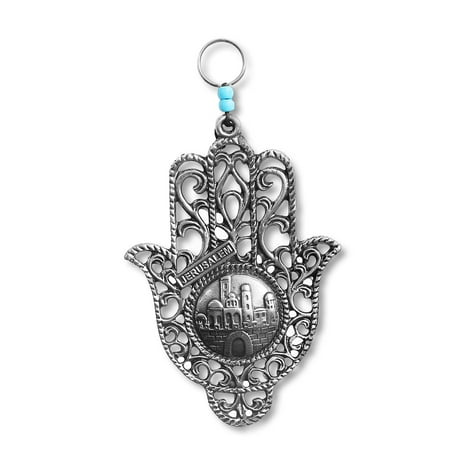 Jewish Star of David Good Luck Home Wall Decor Hamsa Hand - Silver-Tone ...