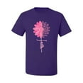 thumbnail image 2 of Wild Bobby, Faith Pink Ribbon Sunflower, Breast Cancer Awareness, Men Graphic Tee, Purple, Large, 2 of 5