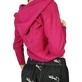 thumbnail image 3 of Qiylii Girls Fleece-lined Long Sleeve Outwear, Solid Color Zipper Hoodie Coat, 3 of 4
